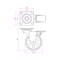Richelieu 2 15/16-inch (75 mm) Contemporary Double Ring Swivel Caster with Brake, 50 kg 975602090 - alternate 2