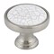 Richelieu 1 1/8 in (29 mm) Crackle White, Brushed Nickel Eclectic Metal, Ceramic Cabinet Knob BP4418195304 - alternate 1