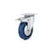 Richelieu Industrial Blue Elastic Rubber Caster, Swivel with Double-Lock Brake, with Plate, Blue F08339 - alternate 1