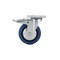 Richelieu Industrial Blue Elastic Rubber Caster, Swivel with Double-Lock Brake, with Plate, Blue F08339 - alternate 2