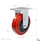 Madico Mold-On Polyurethane Industrial Casters, Fixed, with Plate, Red F22006 - alternate 2