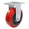 Madico Mold-On Polyurethane Industrial Casters, Fixed, with Plate, Red F22006 - alternate 1