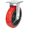 Madico Mold-On Polyurethane Industrial Casters, Fixed, with Plate, Red F22008 - alternate 1