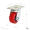 Madico Mold-On Polyurethane Industrial Casters, Swivel Without Brake, with Plate, Red F22104 - alternate 2