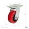 Madico Mold-On Polyurethane Industrial Casters, Swivel Without Brake, with Plate, Red F22105 - alternate 2
