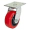 Madico Mold-On Polyurethane Industrial Casters, Swivel Without Brake, with Plate, Red F22105 - alternate 1