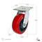 Madico Mold-On Polyurethane Industrial Casters, Swivel Without Brake, with Plate, Red F22106 - alternate 2