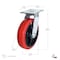 Madico Mold-On Polyurethane Industrial Casters, Swivel Without Brake, with Plate, Red F22108 - alternate 2