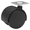 Richelieu Dual-Wheel Furniture Caster, Swivel Without Brake, with Plate, Black F24437 - alternate 1