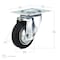 Richelieu Industrial Euro Series Rubber Caster, Swivel Without Brake, with Plate, Black F24790 - alternate 5