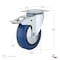 Richelieu Industrial Blue Elastic Rubber Caster, Swivel with Double-Lock Brake, with Plate, Blue F24800 - alternate 5