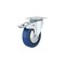 Richelieu Industrial Blue Elastic Rubber Caster, Swivel with Double-Lock Brake, with Plate, Blue F24800 - alternate 1