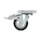 Richelieu Industrial Euro Series Rubber Caster, Swivel with Double-Lock Brake, with Plate, Black F24801 - alternate 2