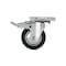 Richelieu Industrial Euro Series Rubber Caster, Swivel with Double-Lock Brake, with Plate, Black F24802 - alternate 4