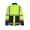 Refrigiwear Men's Hi-Vis 3-in-1 Insulated Rainwear Jacket, Polyester, Black/Lime, 4XL 9178RBLM4XLL2 - alternate 1