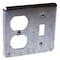 Raco Box Cover, Switch Box Type, 2 Gang, Galvanized Steel, Duplex Receptacle Cover Type 872 - alternate 1