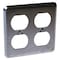Raco Box Cover, Square Box Type, 2 Gang, Galvanized Steel, 2 Duplex Receptacle Cover Type 873 - alternate 1