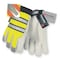 Mcr Safety Hi-Vis Cold Protection Mechanics Gloves, Grain Goatskin Palm, Hook-and-Loop Cuff, Black/Lime/White 968M - alternate 1