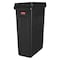 Rubbermaid Commercial Slim Jim 23 gal Rectangular Slim-Profile Plastic Can, Black, None, Plastic, 11 in FG354060BLA - alternate 1