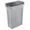 Rubbermaid Commercial Slim Jim 23 gal Rectangular Slim-Profile Plastic Can, Gray, None, Plastic, 11 in FG354060GRAY - alternate 8