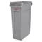 Rubbermaid Commercial Slim Jim 23 gal Rectangular Slim-Profile Plastic Can, Gray, None, Plastic, 11 in FG354060GRAY - alternate 1