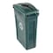 Rubbermaid Commercial Rectangular Recycling Bin, Green, 11" Dia, Plastic FG354007GRN - alternate 3