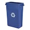 Rubbermaid Commercial Rectangular Recycling Bin, Green, 11" Dia, Plastic FG354007GRN - alternate 9
