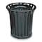 Rubbermaid Commercial Americana Series(TM) 36 gal Round Outdoor Can, Black, None, Steel, Not Applicable FGMT32PLBK - alternate 1
