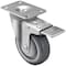 Zoro Select Swivel Plate Caster w/Total-Lock, Polyur, 4in, 300lb 2G031 - alternate 1