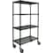 Zoro Select Wire Cart, 4 Shelf, 36x18x70, Black 2HDJ9 - alternate 1