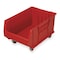 Quantum Storage Systems Mobile Storage Bin, Polypropylene/Polyethylene, Red, 11 in H, 16 1/2 in W, 29 7/8 in L QUS984MOBRD - alternate 1