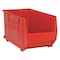 Quantum Storage Systems Mobile Storage Bin, Polypropylene/Polyethylene, Red, 15 in H, 16 1/2 in W, 29 7/8 in L QUS986MOBRD - alternate 1