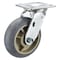 Zoro Select Swivel Plate Caster, Rubber, 6 in, 600 lb, Prcsn Bll P21S-RCP060KP-14-H7 - alternate 1