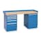 Lista Workbench, Butcher Block, 72 in W, 35 1/4 in Height, 1,000 lb, Pedestal XSWB52-72BT/BB/SRS - alternate 2
