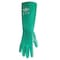 Showa Chemical Resistant Gloves, Nitrile, 15 mil, 13 in L, Flock Lining, Bisque Texture, Green, Size 10, PR 730-10 - alternate 1