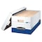 Bankers Box File Box, Corrugated Fiberboard, 12 in W, 24 in D, 10 in H, Lift-Off Locking Lid Closure 0063101 - alternate 1