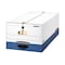Bankers Box File Box, Corrugated Fiberboard, 15 in W, 24 in D, 10 in H, String & Button Closure, Blue, White 00012 - alternate 1