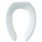 Bemis Elongated Toilet Seat, Open Front, External Check Hinge, 2-3/8 in Seat Ht, Plastic, White 1955CT-000 - alternate 1