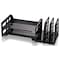 Officemate Letter Tray/File Holder, Black, Plastic, 19 1/2 in W, 9 in L, 7 1/4 in H, 9" D 26152 - alternate 2