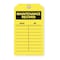 Zoro Select Tag, Inspection, Polyester, 7 in H x 4 in W, Yellow, Rectangle, 10 PK 2RMU5 - alternate 1