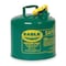 Eagle Mfg Type I Safety Can, Galvanized Steel, 5 gal, Green, 9 in Dia., Self-Closing Lid, Combustibles UI50SG - alternate 1
