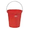 Vikan 3 1/4 gal Round Bucket, 12-3/4 in H, 12 4/5 in Dia, Red, Polypropylene/Stainless Steel 56864 - alternate 1