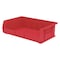 Akro-Mils Hang & Stack Storage Bin, Plastic, Red, 5 in H, 16 1/2 in W, 10 7/8 in L 30255RED - alternate 1