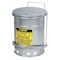 Justrite Oily Waste Can, 21 gal, Gray, Steel, 23 7/16 in Height, Sound Dampening Foot Operated Self-Closing 09704 - alternate 1