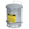 Justrite Oily Waste Can, 14 gal, Gray, Steel, 20 1/4 in Height, Sound Dampening Foot Operated Self-Closing 09504 - alternate 1
