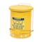 Justrite Oily Waste Can, 6 gal, Yellow, Steel, 15 7/8 in Height, Foot Operated Self-Closing 09101 - alternate 1
