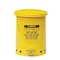 Justrite Oily Waste Can, 14 gal, Yellow, Steel, 20 1/4 in Height, Foot Operated Self-Closing 09501 - alternate 3