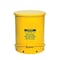 Justrite Oily Waste Can, 21 gal, Yellow, Steel, 23 7/16 in Height, Foot Operated Self-Closing 09701 - alternate 1