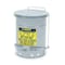 Justrite Oily Waste Can, 10 gal, Gray, Steel, 18 1/4 in Height, Sound Dampening Foot Operated Self-Closing 09304 - alternate 1
