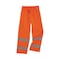Ergodyne Hi-Visibility Rain Pants, Polyester, 29 3/4 in Inseam, Elastic Closure, Orange, Size S 8915 - alternate 1